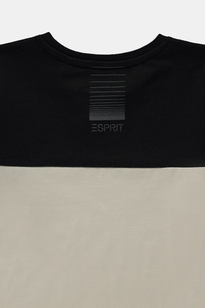 Koszulka z długim rękawem w bloki kolorów, 100% bawełny, BLACK, detail image number 2