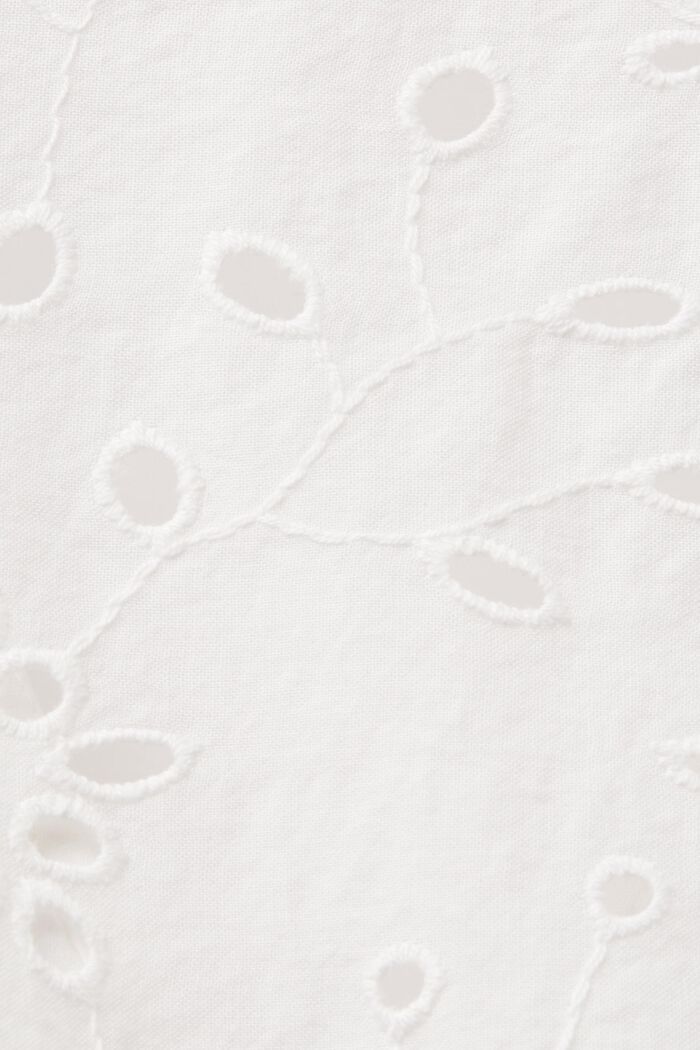 Koronkowa bluzka bez rękawów, 100% bawełny, OFF WHITE, detail image number 4
