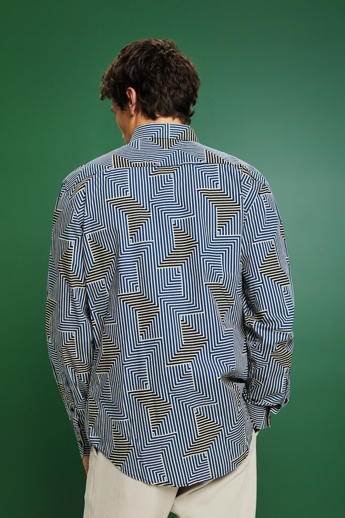 Koszula z geometrycznym nadrukiem, fason regular fit, BRIGHT BLUE, detail image number 2