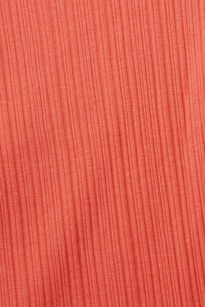 Prążkowany top z długim rękawem, CORAL RED, detail image number 5