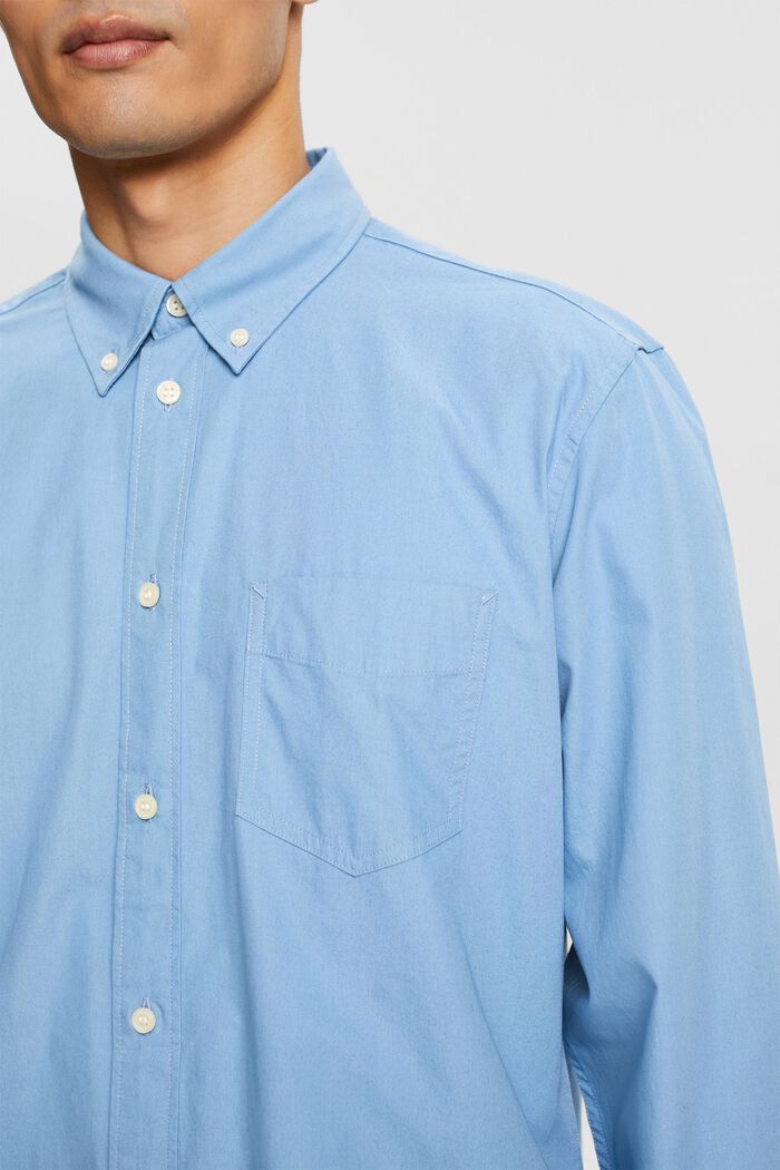 Popelinowa koszula z przypinanym kołnierzykiem, 100% bawełny, LIGHT BLUE, detail image number 2