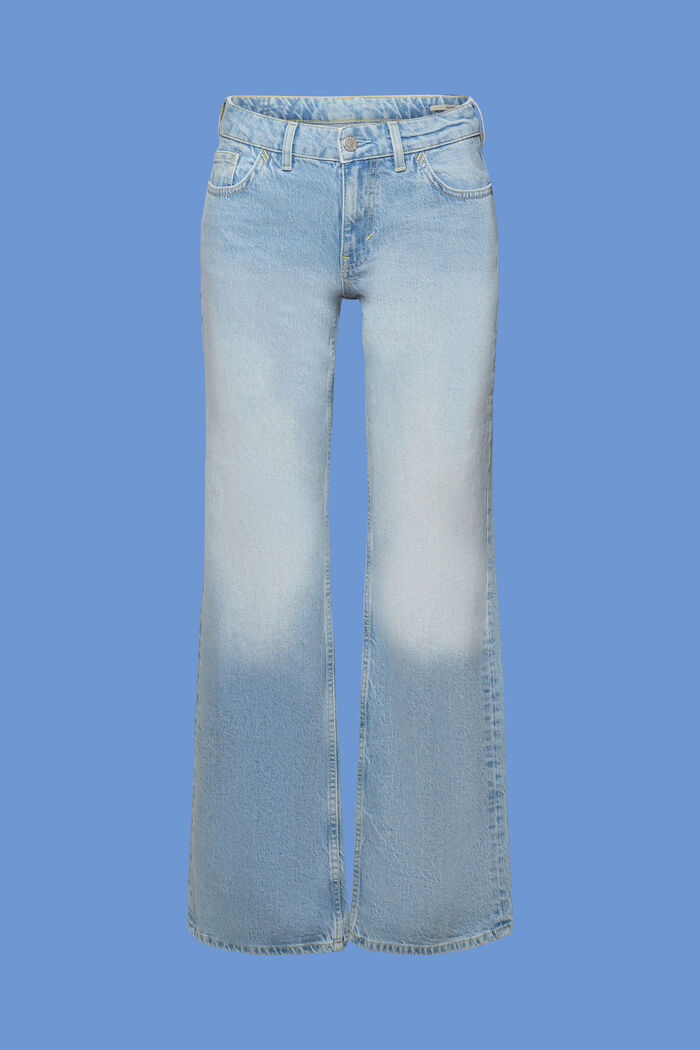 Rozkloszowane dżinsy w stylu retro, BLUE LIGHT WASHED, detail image number 7