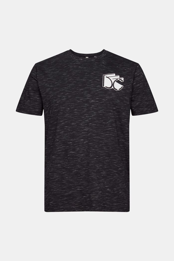 Melanżowy dżersejowy T-shirt z nadrukowanym logo 3D