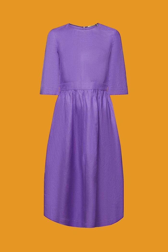 Sukienka midi z mieszanki z lnem i wiskozą, PURPLE, detail image number 6