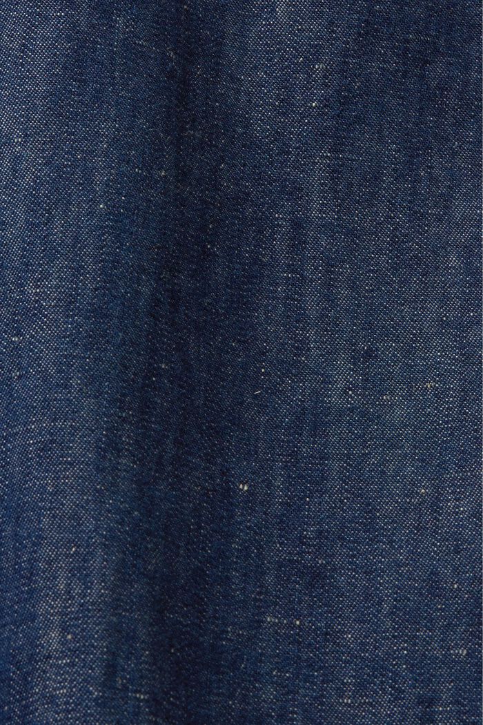 Koszula z krótkim rękawem w dżinsowym stylu, BLUE BLACK, detail image number 7