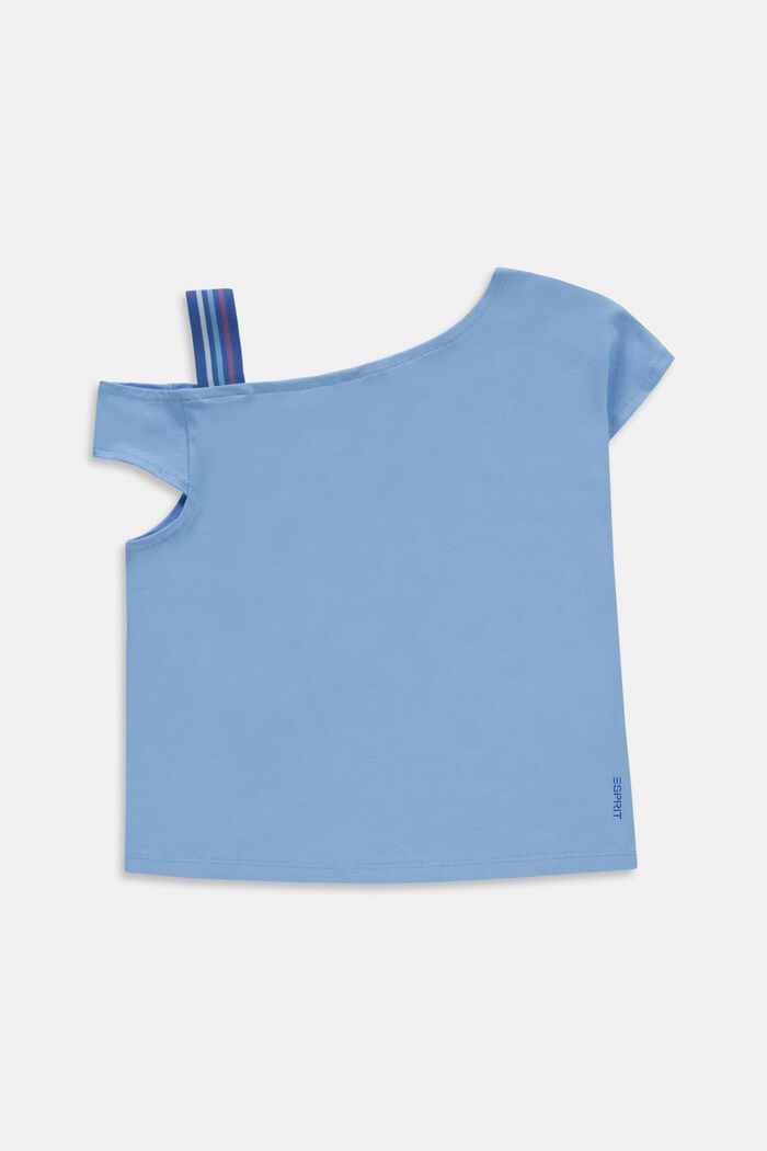 T-shirt z asymetrycznym dekoltem, BRIGHT BLUE, overview
