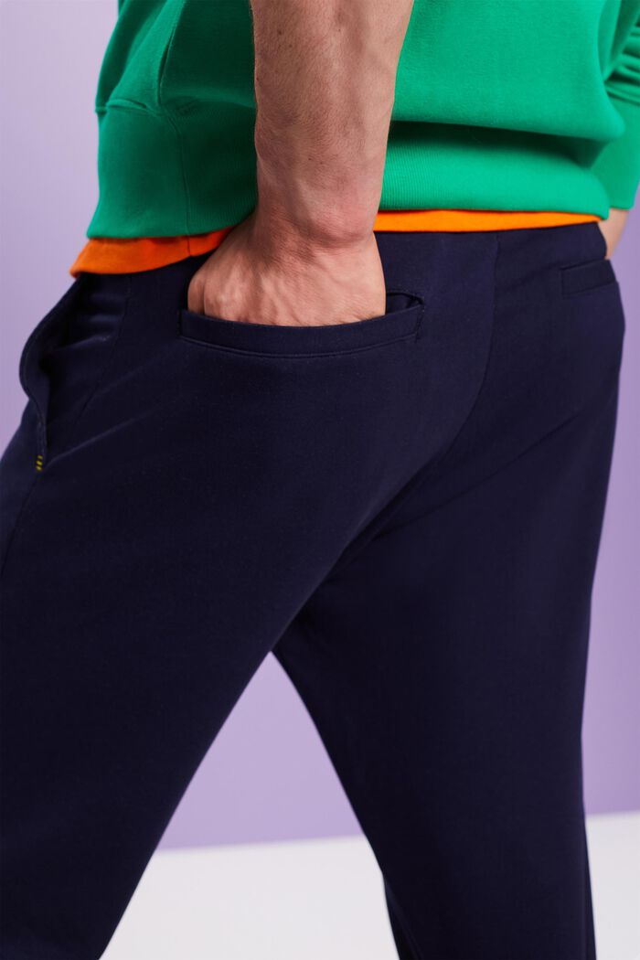 Proste spodnie z mieszanki bawełny organicznej, BLUE RINSE, detail image number 2