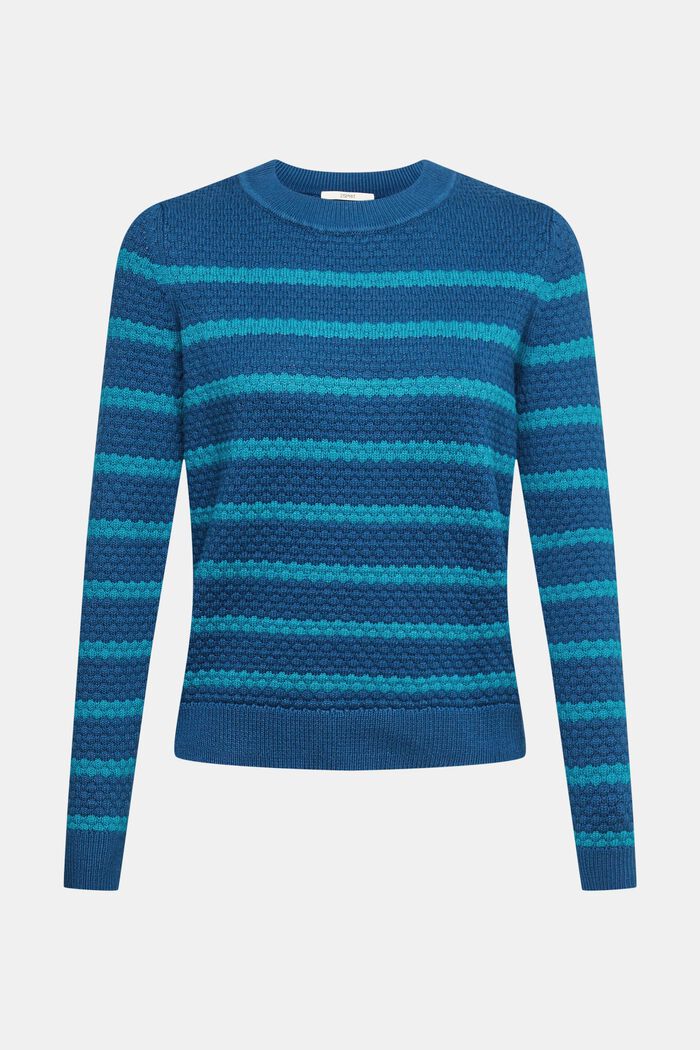 Sweter z fakturowanej dzianiny, PETROL BLUE, detail image number 2