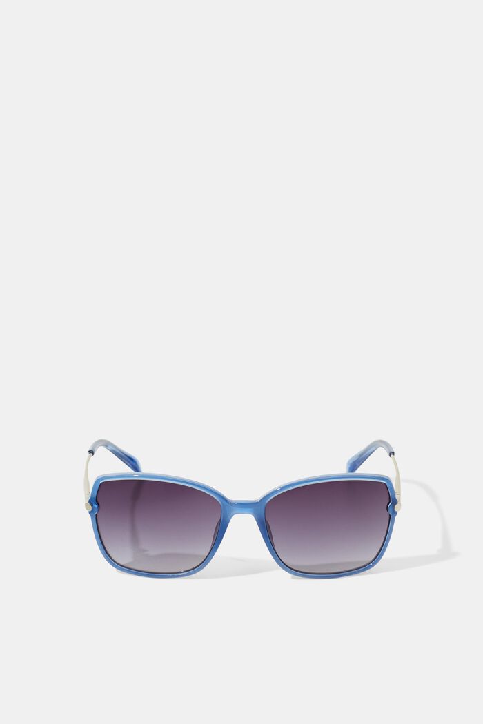 Prostokątne okulary przeciwsłoneczne z różnych materiałów, BLUE, detail image number 3