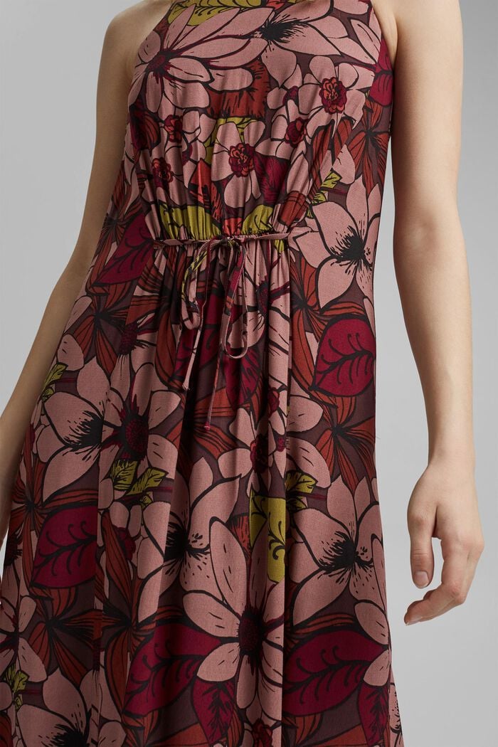Kwiecista sukienka maxi z LENZING™ ECOVERO™, TERRACOTTA, detail image number 3