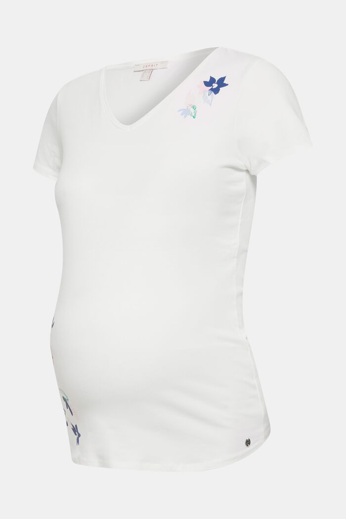 T-shirt z nadrukiem i wygodnym streczem, OFF WHITE, overview