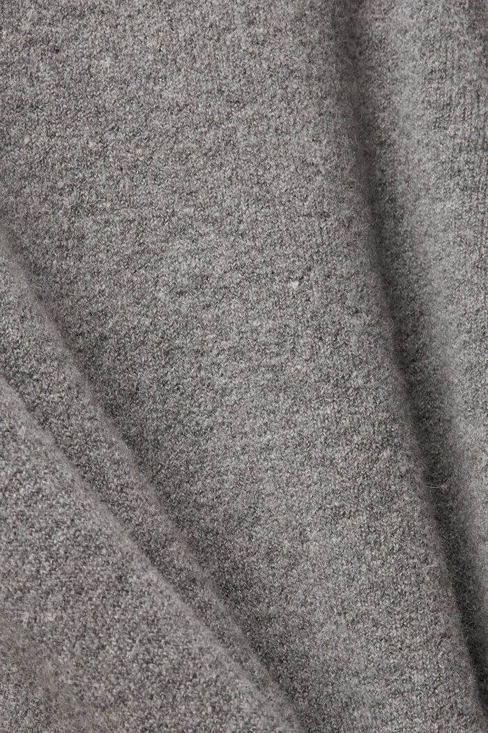 Sweter z dzianiny z mieszanki z wełną z półgolfem, GUNMETAL, detail image number 1