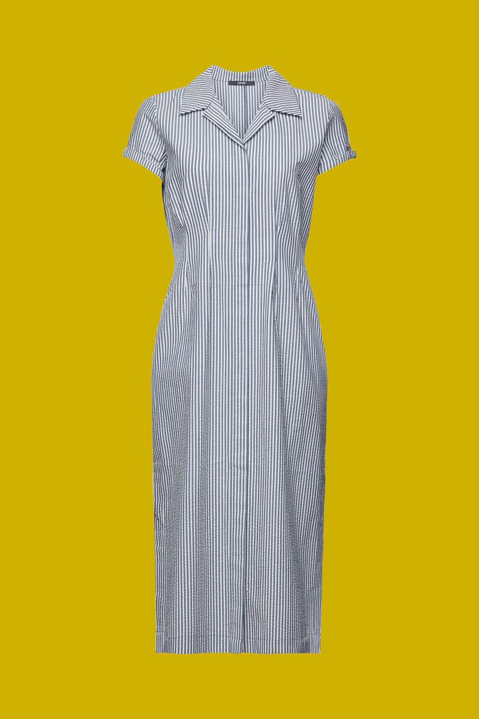 Koszulowa sukienka z kory, 100% bawełny, NAVY, detail image number 6