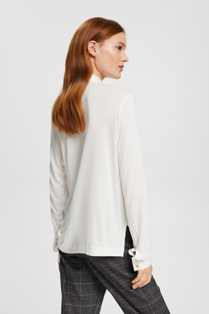 Koszulka z długim rękawem zapinana na guziki, LENZING™ ECOVERO™, OFF WHITE, detail image number 4