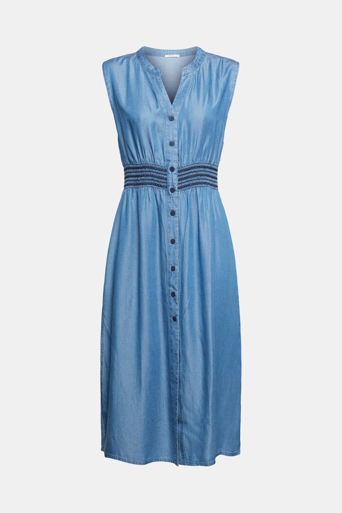 Sukienka z guzikami w dżinsowym stylu, BLUE, detail image number 3