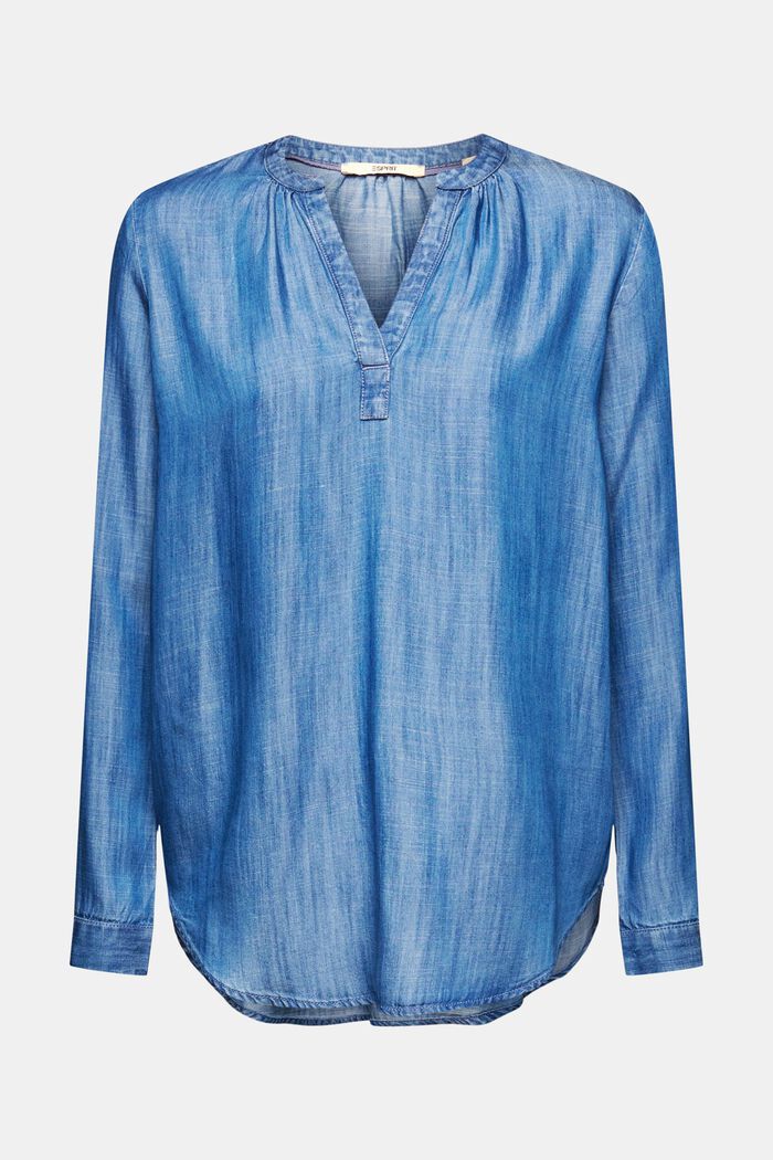 Bluzka z imitacji dżinsu, BLUE MEDIUM WASHED, detail image number 6