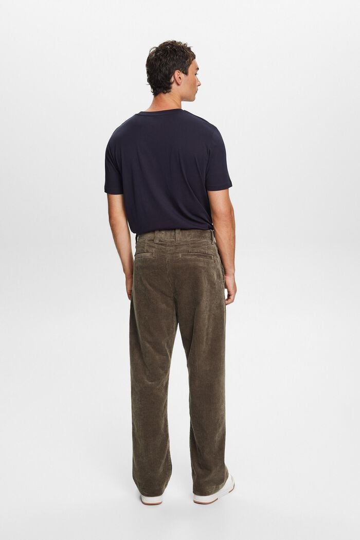 Sztruksowe spodnie z szerokimi nogawkami, BROWN GREY, detail image number 4