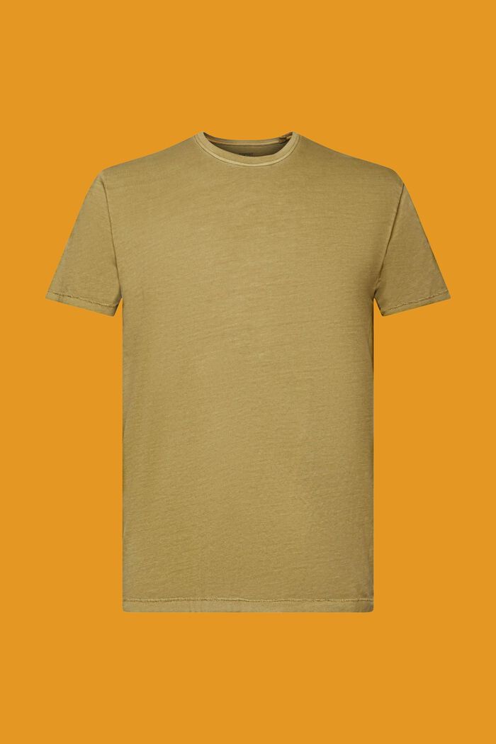 T-shirt z efektem sprania, 100% bawełny, OLIVE, detail image number 6
