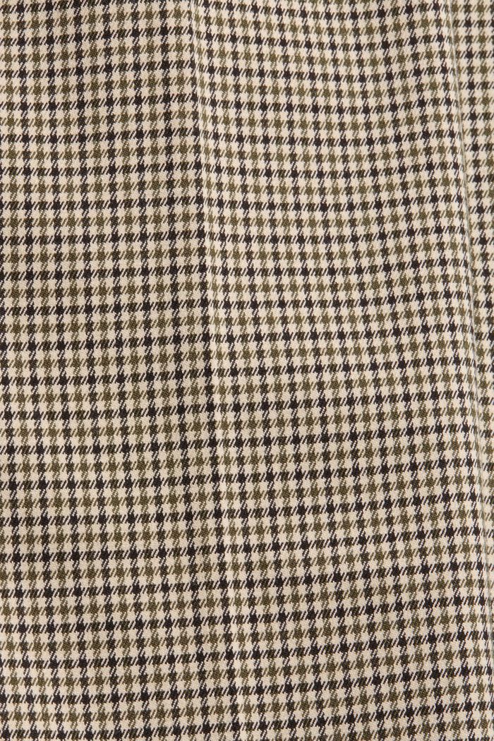 Skrócone spodnie w pepitkę z modnie rozszerzaną nogawką, DARK KHAKI, detail image number 4