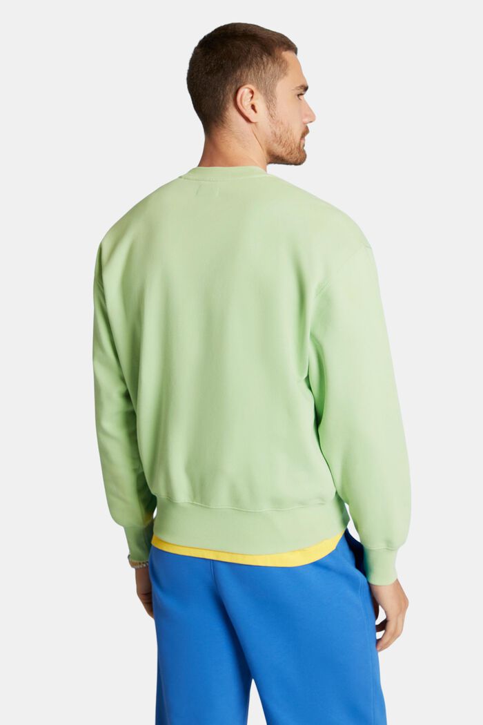 Bluza unisex z logo z bawełnianego polaru, LIGHT GREEN, detail image number 3
