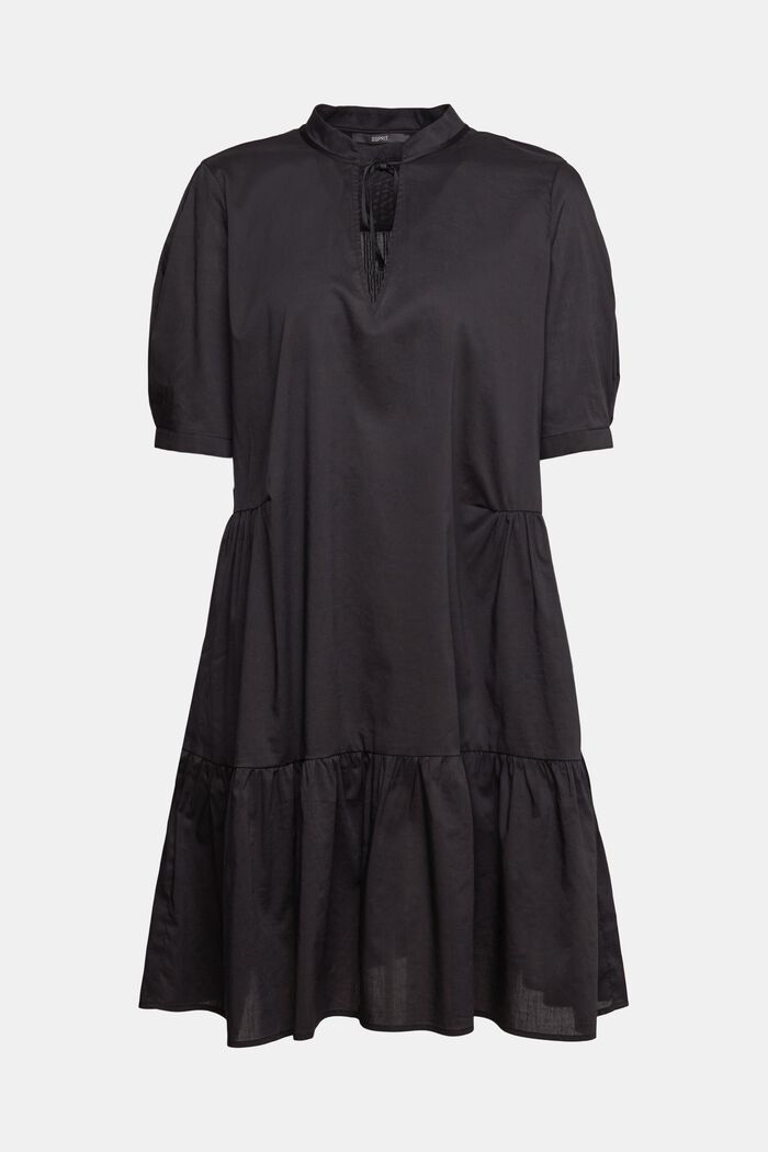 Sukienka z falbanami z LENZING™ ECOVERO™, BLACK, detail image number 2