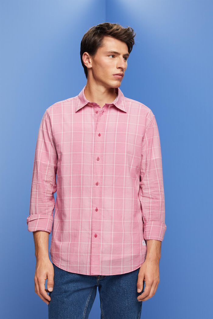 Lekka koszula w kratkę, 100% bawełny, DARK PINK, detail image number 0