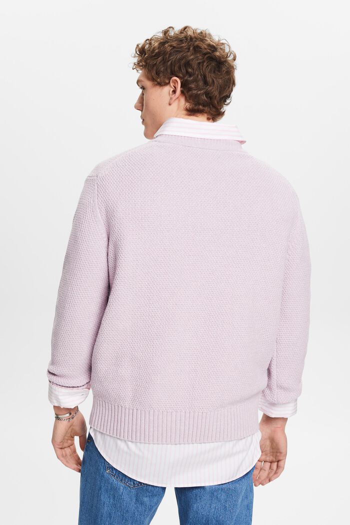 Bawełniany sweter z dekoltem w serek, LILAC, detail image number 3
