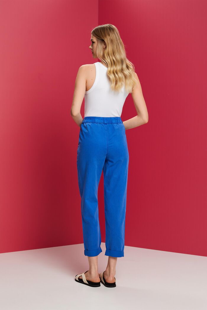 Skrócone spodnie chino bez zapięcia, BRIGHT BLUE, detail image number 3
