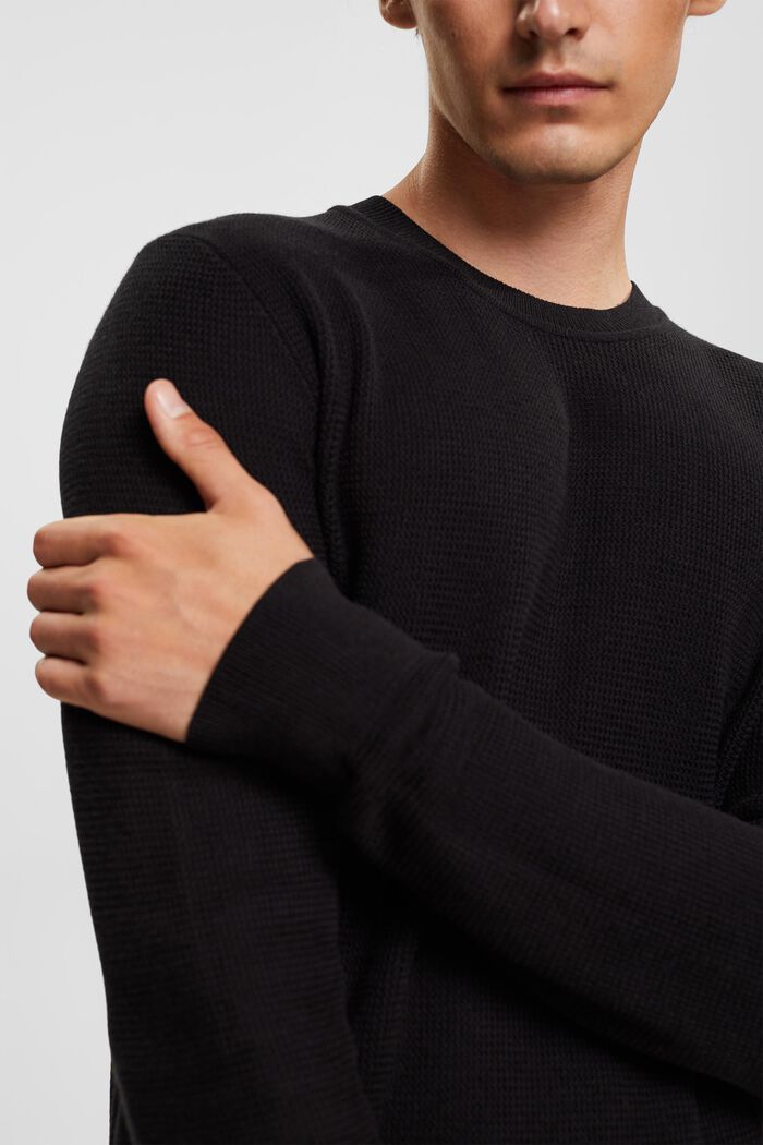 Sweter w paski, BLACK, detail image number 0
