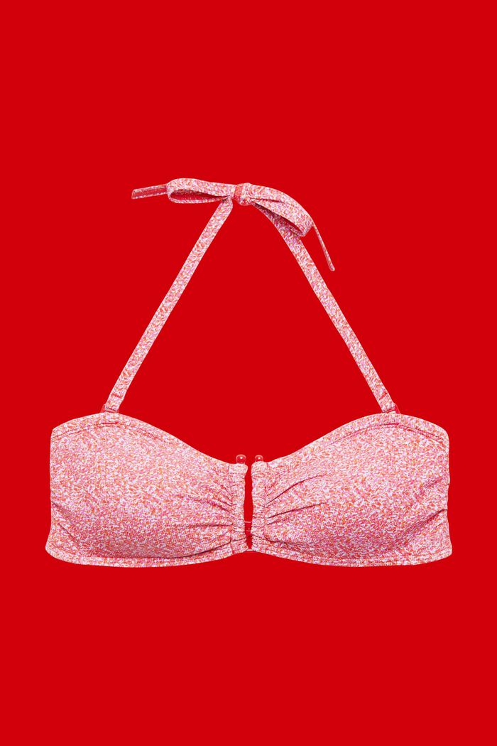 Góra od bikini typu bandeau z nadrukiem, PINK, detail image number 4