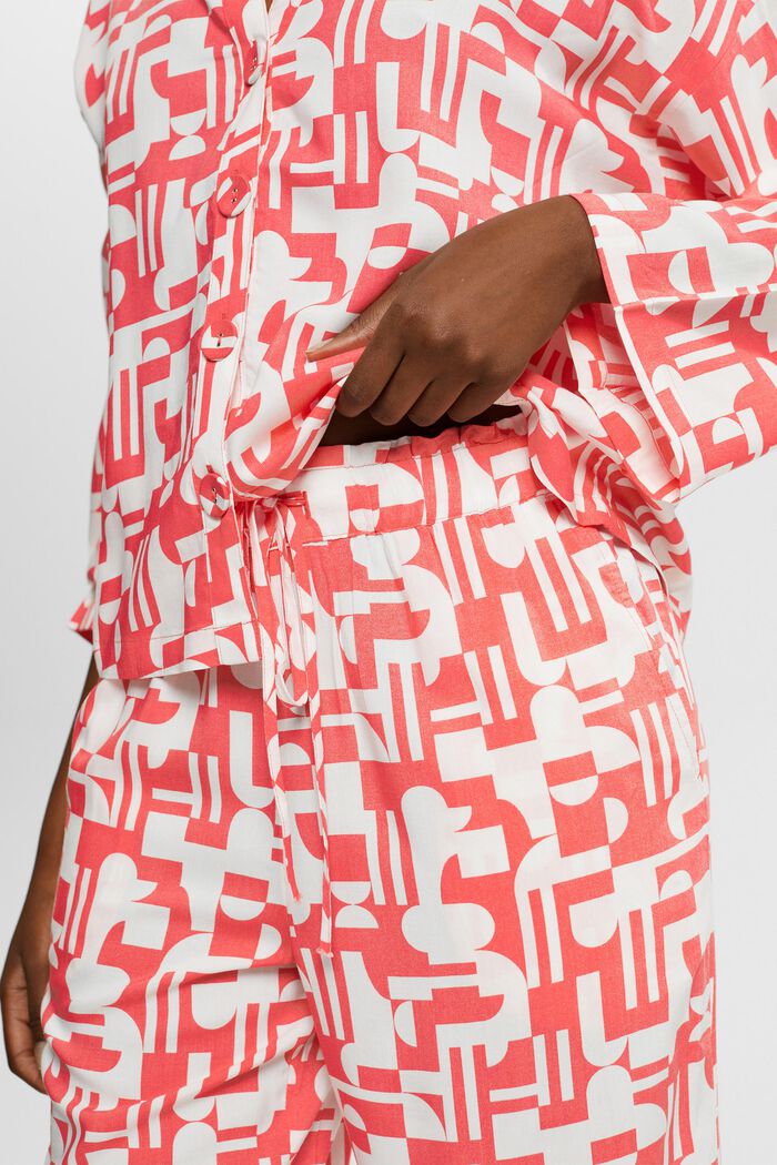 Piżama z nadrukiem z wiskozy LENZING™ ECOVERO™, CORAL, detail image number 2