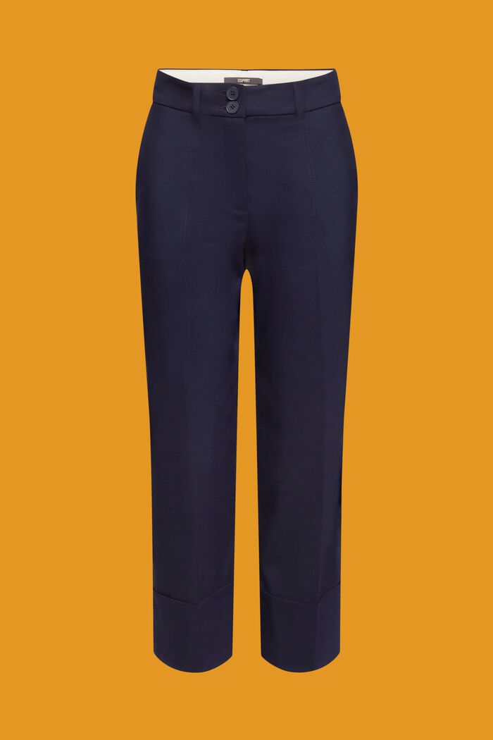 Skrócone spodnie z twillu, NAVY, detail image number 6