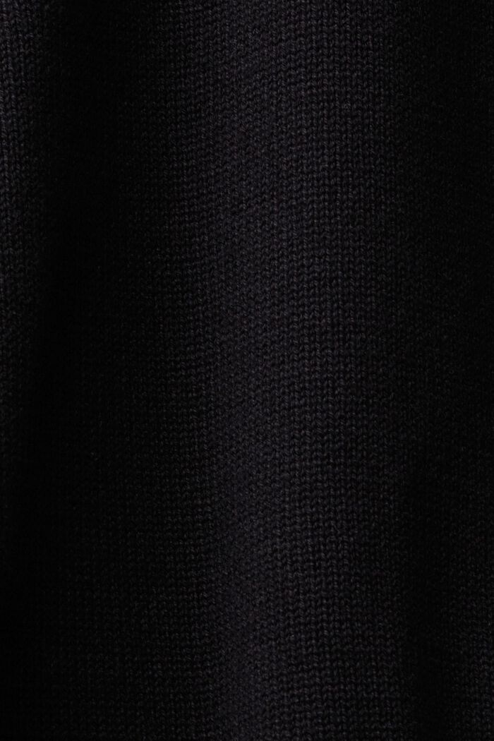 Dzianinowy sweter z dekoltem w serek, BLACK, detail image number 1