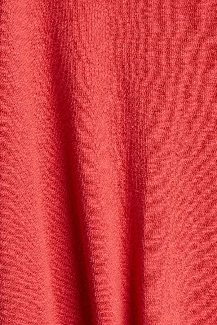Dzianinowy sweter z lnem, RED, detail image number 1