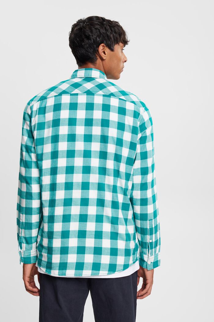 Flanelowa koszula w kratkę vichy ze zrównoważonej bawełny, EMERALD GREEN, detail image number 3
