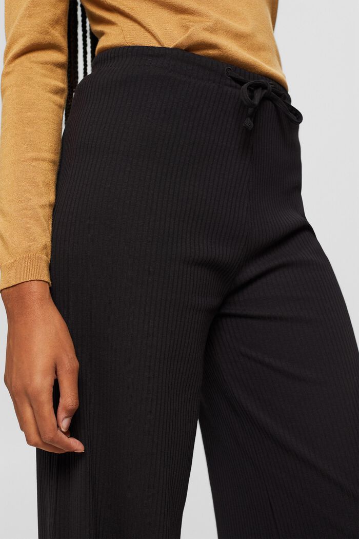 Spodnie z szerokimi nogawkami z bawełny organicznej, BLACK, detail image number 2