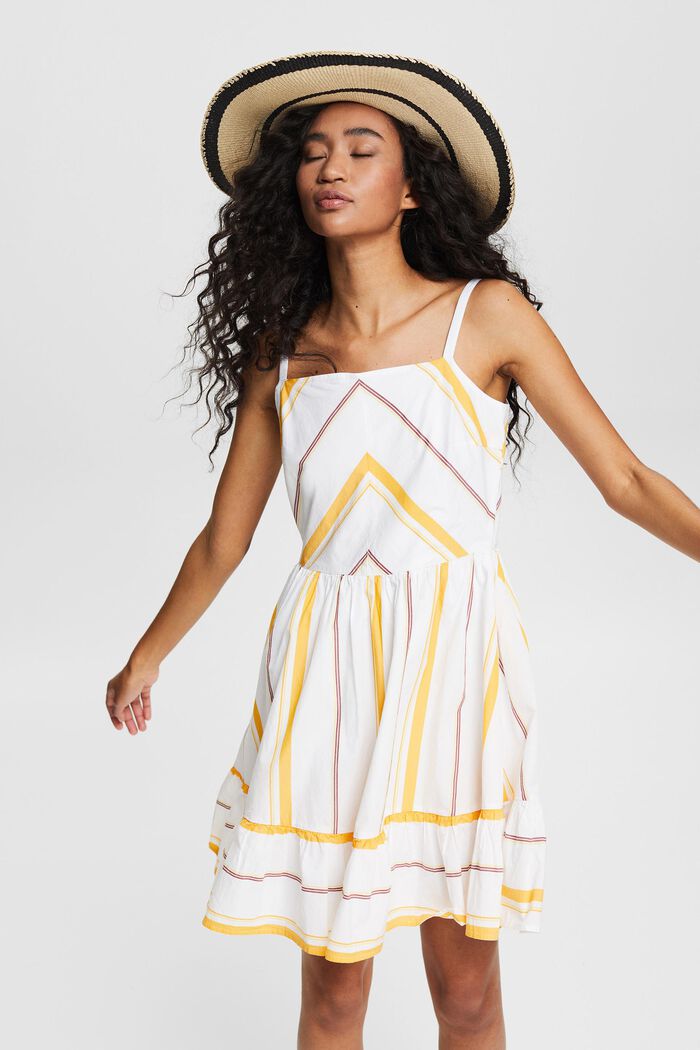 Sukienka z barwnym wzorem w paski, OFF WHITE, detail image number 5
