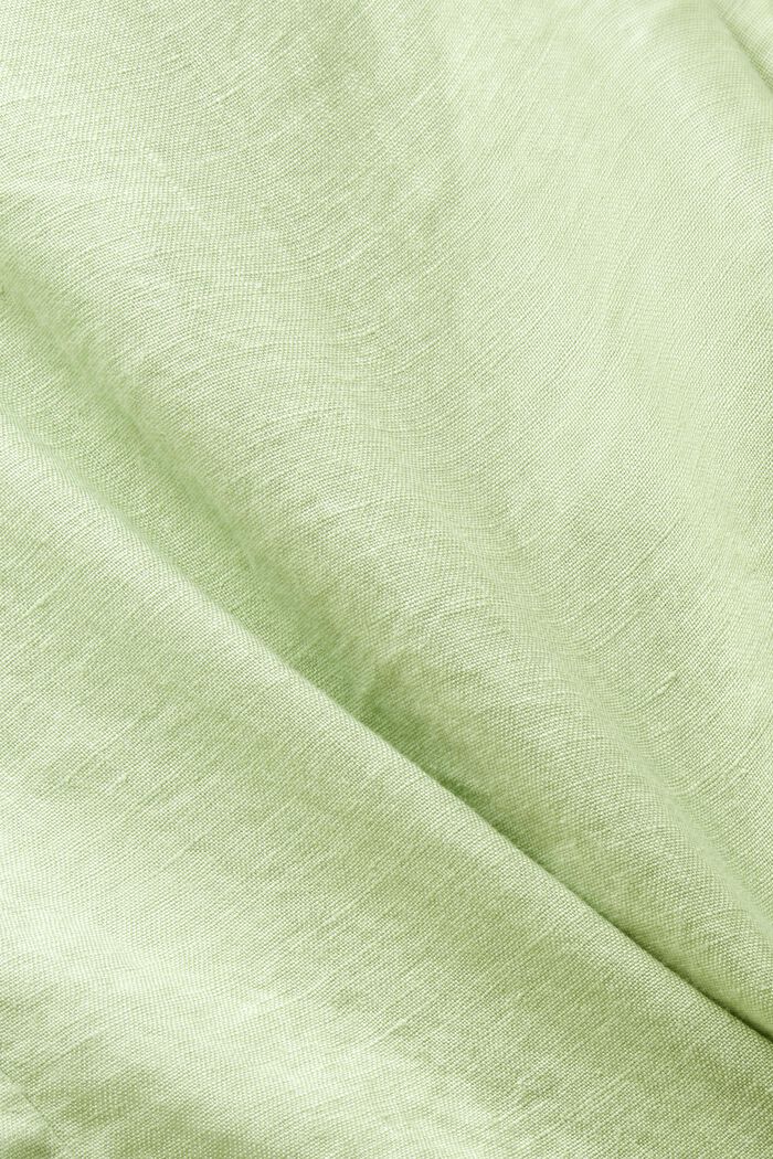 Lniane szorty z szerokimi nogawkami, LIGHT GREEN, detail image number 5