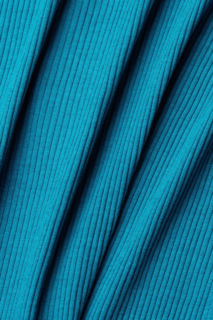 Bluzka z długim rękawem i dekoltem henley, TEAL BLUE, detail image number 1