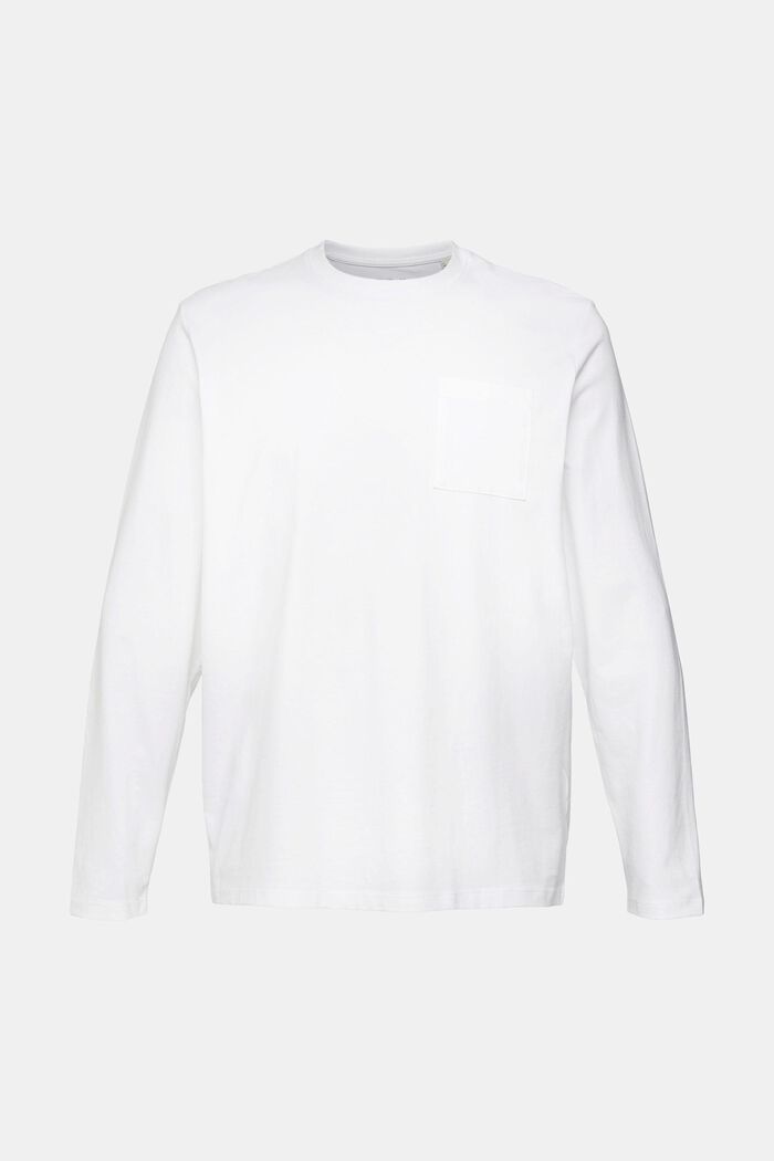 Dżersejowa koszulka z długim rękawem, 100% bawełny, WHITE, overview