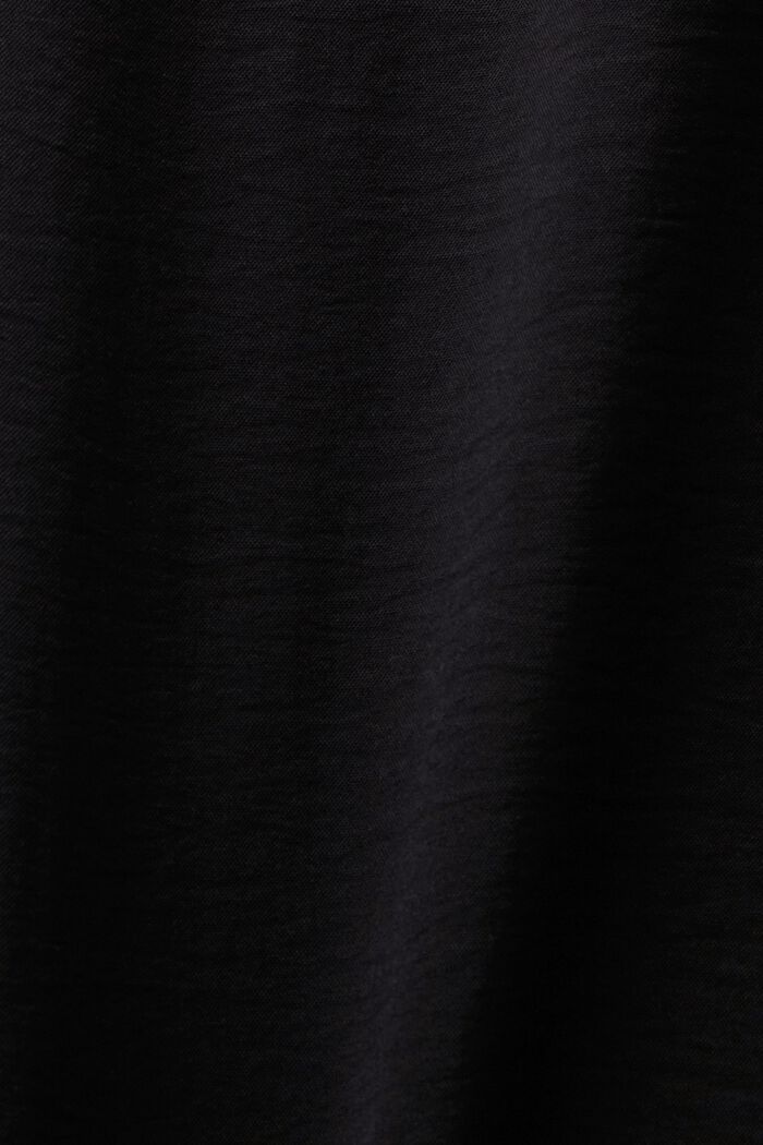 Bluzka z krepy z elastycznymi mankietami, BLACK, detail image number 5