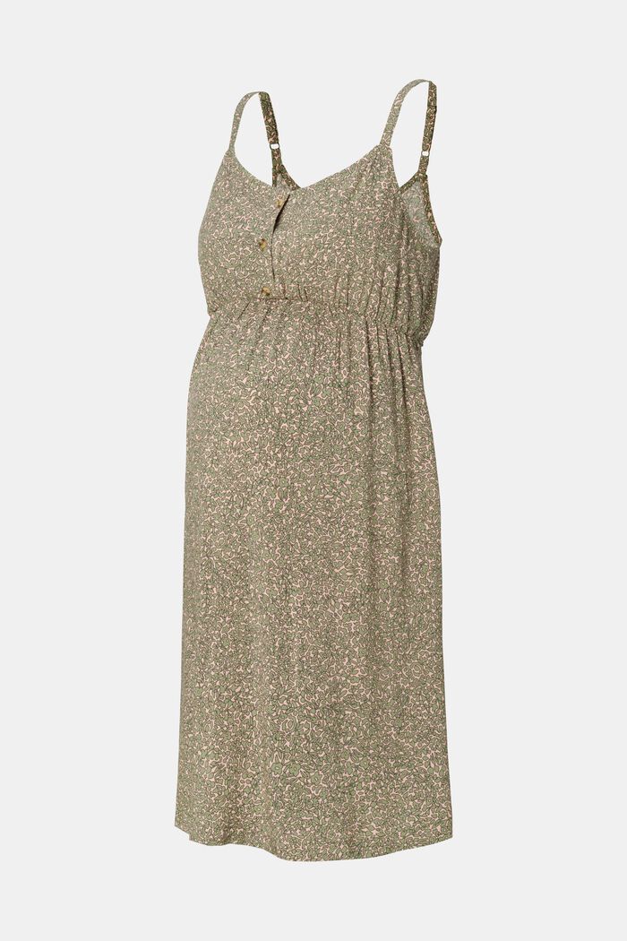 Wzorzysta sukienka midi, REAL OLIVE, detail image number 0