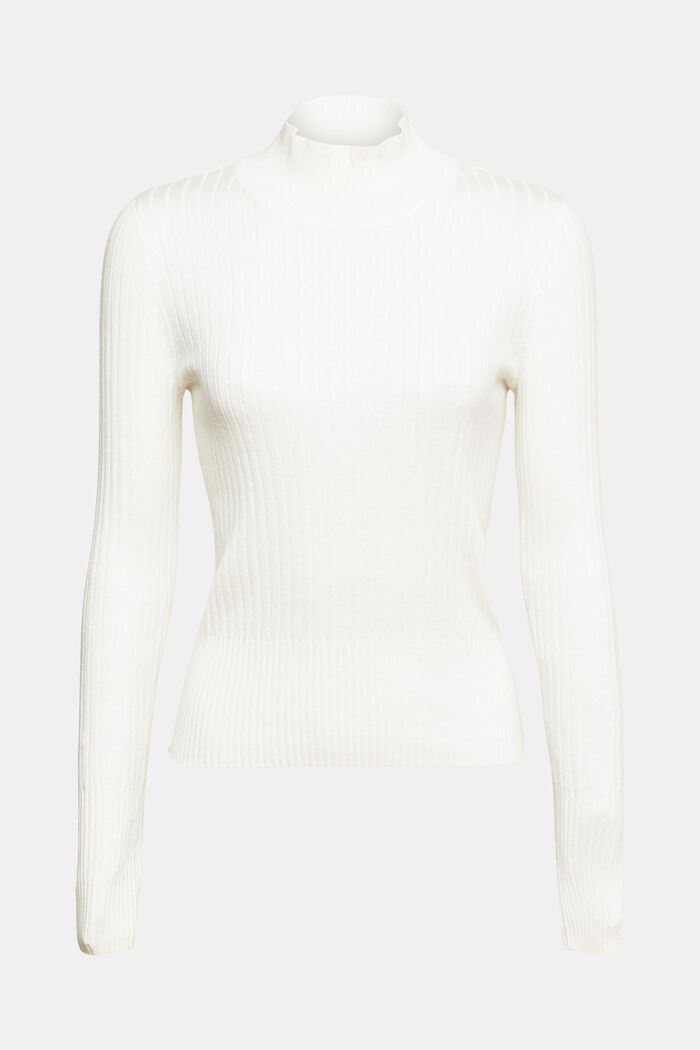 Sweter z prążkowanej dzianiny, OFF WHITE, detail image number 2