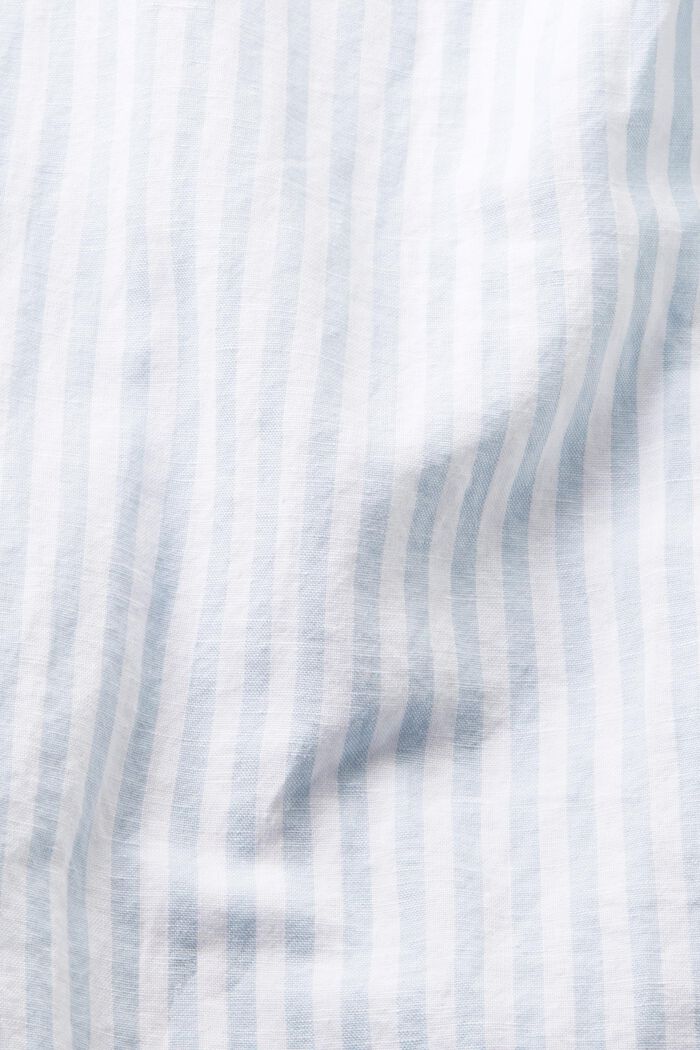Koszula z paski z bawełnianej popeliny, LIGHT BLUE, detail image number 4