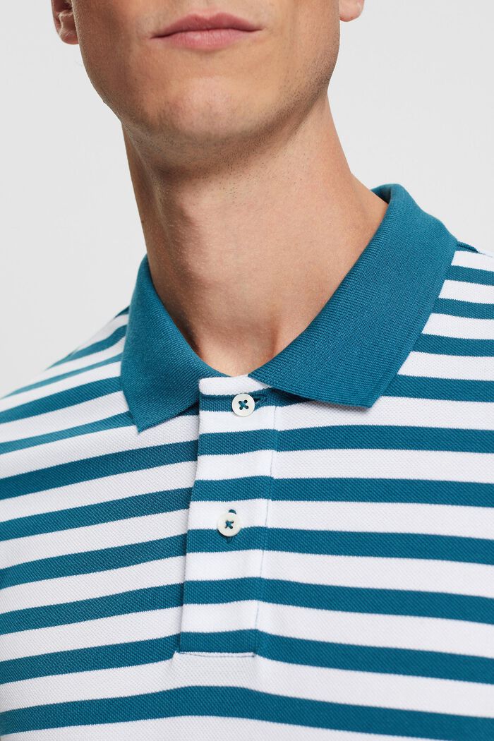 Koszulka polo w paski, slim fit, PETROL BLUE, detail image number 2