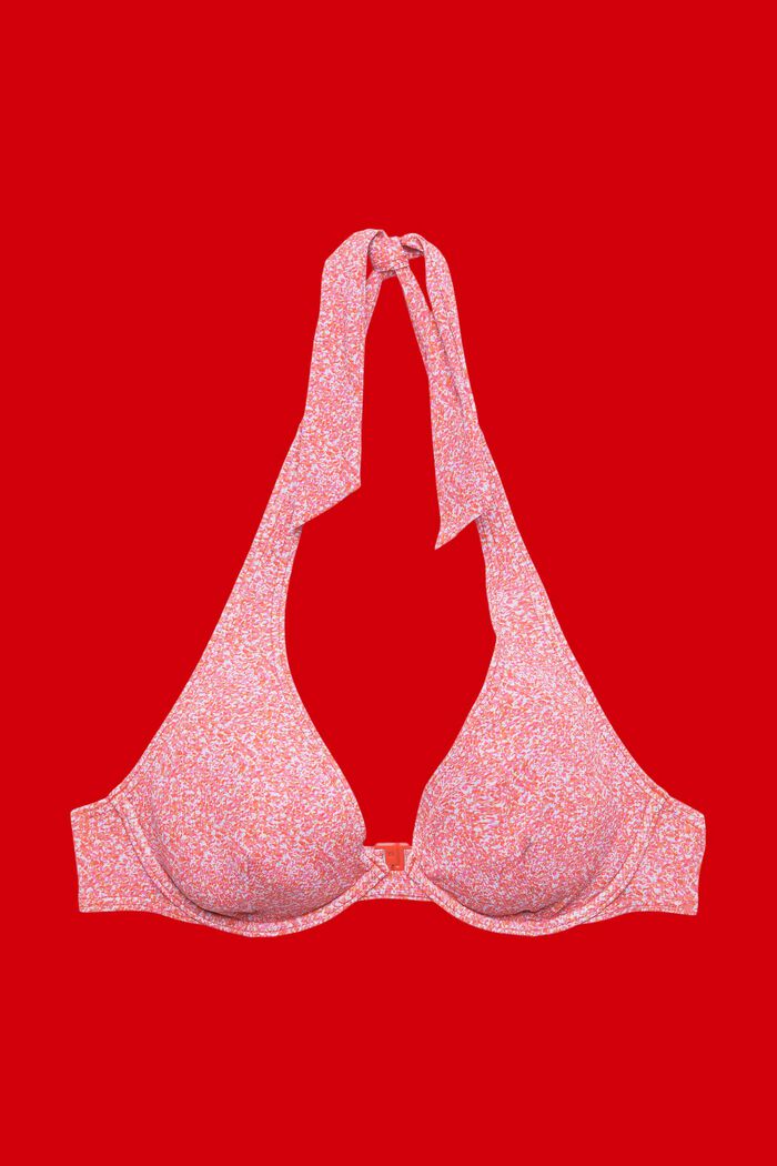 Góra od bikini z fiszbinami i wiązaniem na szyi, PINK, detail image number 3