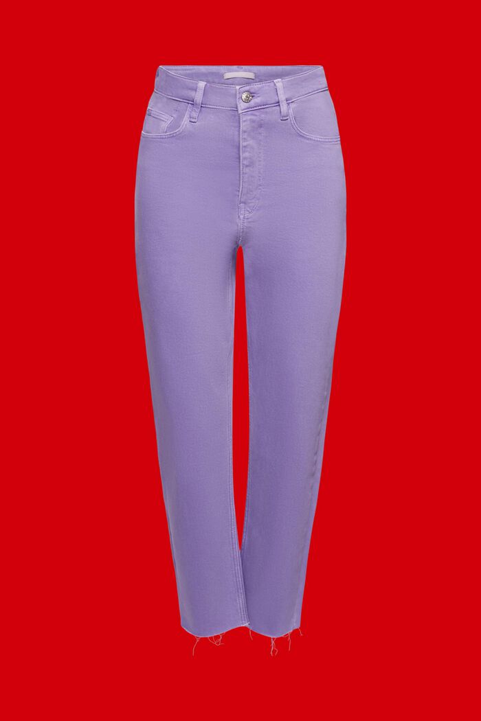Skrócone spodnie z postrzępionym dołem, PURPLE, detail image number 6