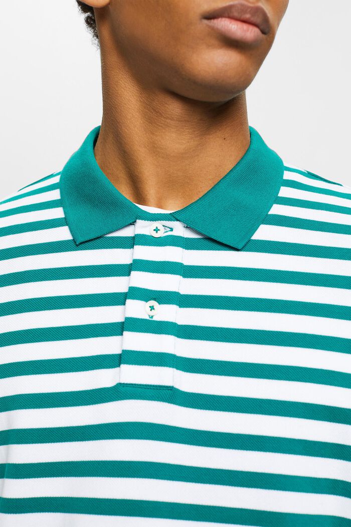Koszulka polo w paski, slim fit, EMERALD GREEN, detail image number 2