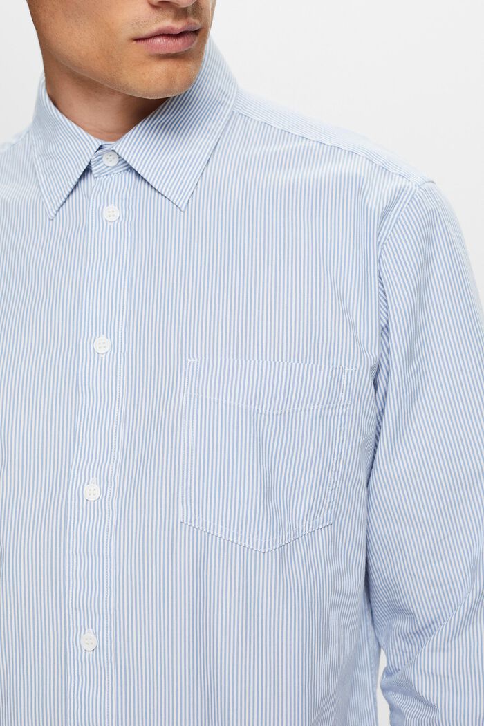 Koszula w paski z bawełnianej popeliny, LIGHT BLUE, detail image number 2