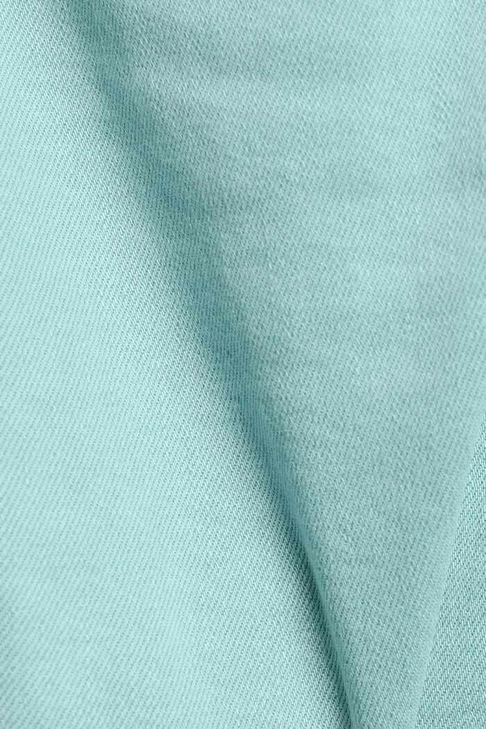 Spódnica mini z bawełny ze streczem, AQUA GREEN, detail image number 6
